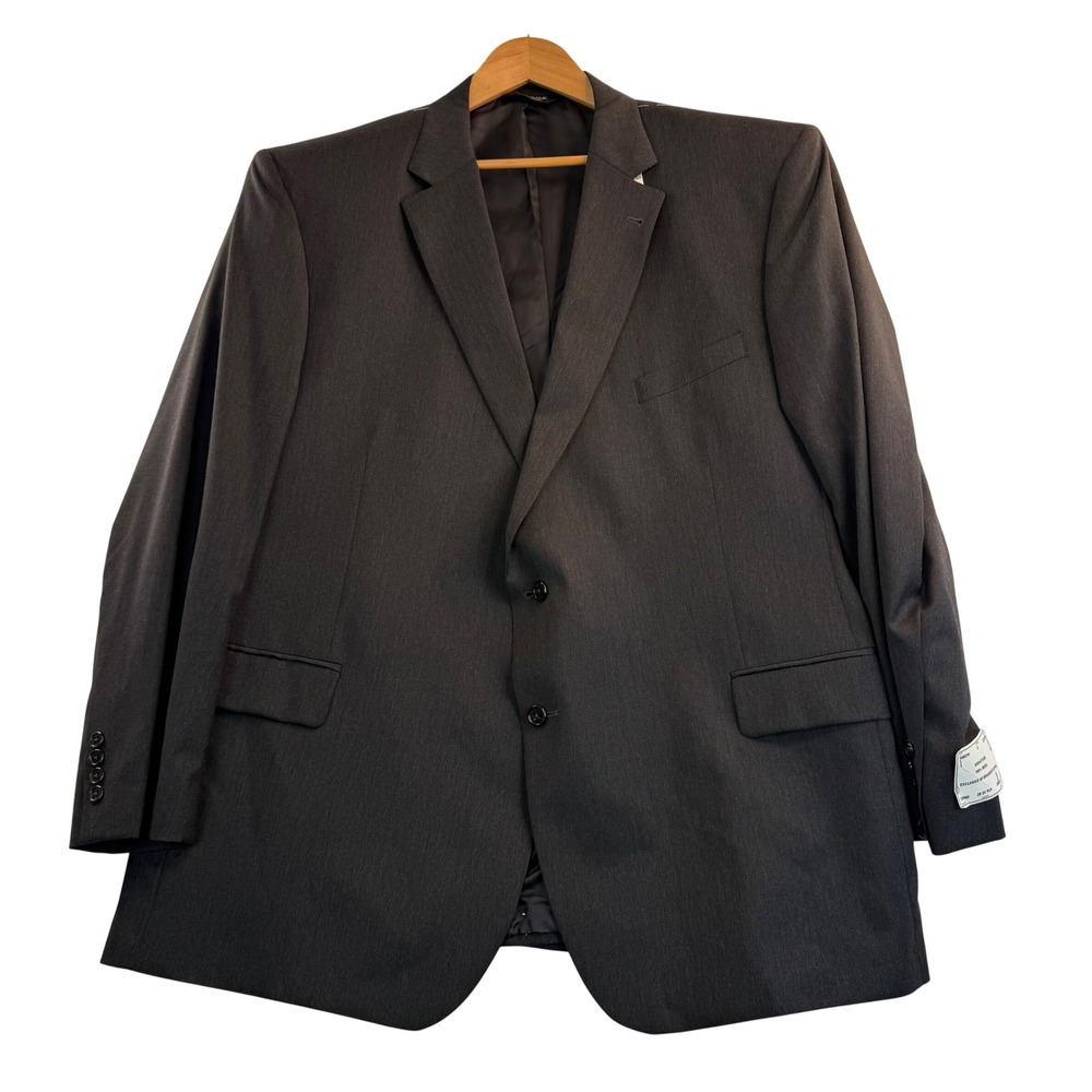 Jos A Bank Suit Jacket 52R Dark Grey Signature 100% Wool 2-Button Blazer NEW